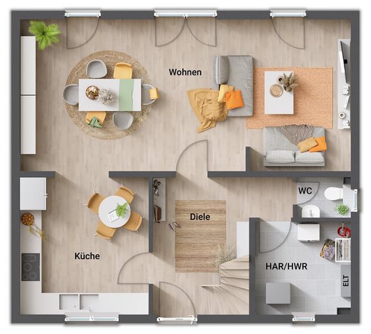 Grundriss-Einfamilienhaus-Flair-125-Erdgeschoss