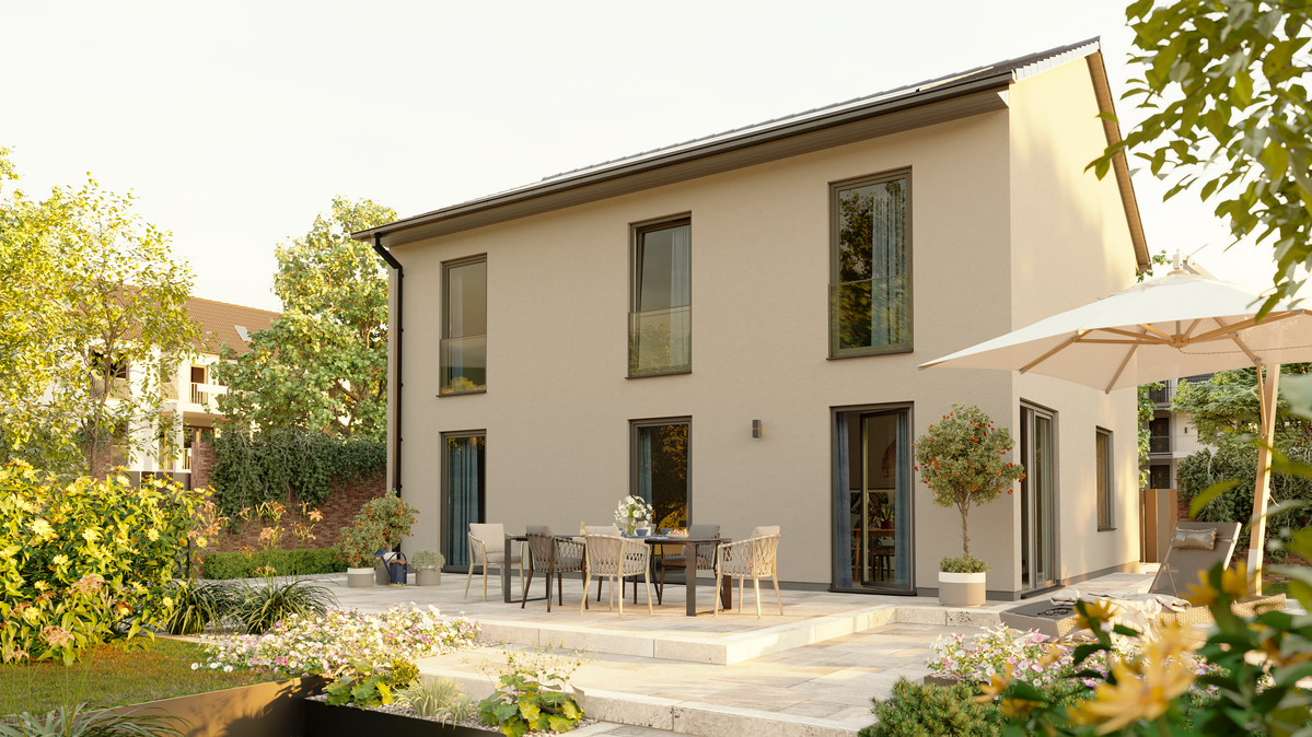 Ein individuell geplantes Traumhaus vom Typ Flair 152 Individual als Beispiel für flexible Hausplanung mit Town and Country Haus